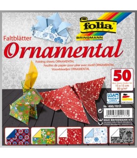 50 Hojas de Origami de 15x15 cm "Ornamental"