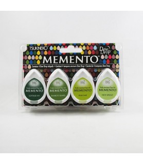 Pack de 4 tampones tonos verdes "Greenhouse" Memento-Tampones de Tinta-Batallon Manualidades