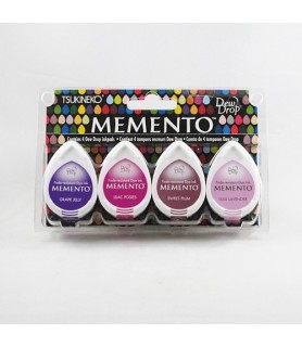 Pack de 4 tampones tonos lila "Juicy Purples" Memento-Tampones de Tinta-Batallon Manualidades