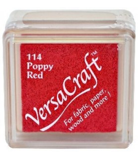 Tampón de tinta pequeño color rojo Poppy Red "Versacraft"-Tampones de Tinta-Batallon Manualidades