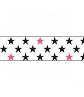 Whasi tape estrellas negro rosa 15mm "Folia"-Washi Tape Decorado-Batallon Manualidades