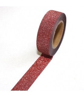 Washi brillante rojo 15 mm. "Perfect match"-Washi Tape Liso-Batallon Manualidades