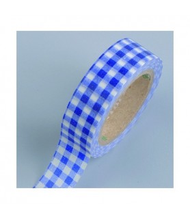 Washi tape cuadros azul blanco 15mm. "Efco"-Washi Tape Básicos-Batallon Manualidades