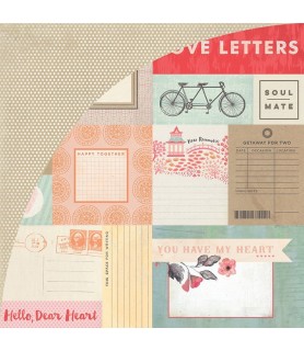 Set de 12 hojas + pegatinas + tarjetas "Dear Heart" 30x30 cm.-Raíz-Batallon Manualidades
