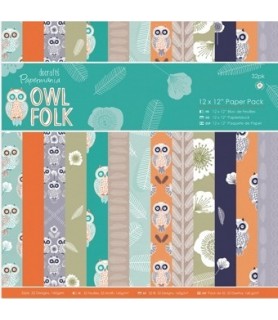 Bloc de 32 hojas "Owl Folk" 30x30 cm.-Raíz-Batallon Manualidades