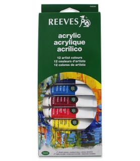 Caja 12 tubos Acrilicos  10 ml Reeves-Packs Acrílicos-Batallon Manualidades