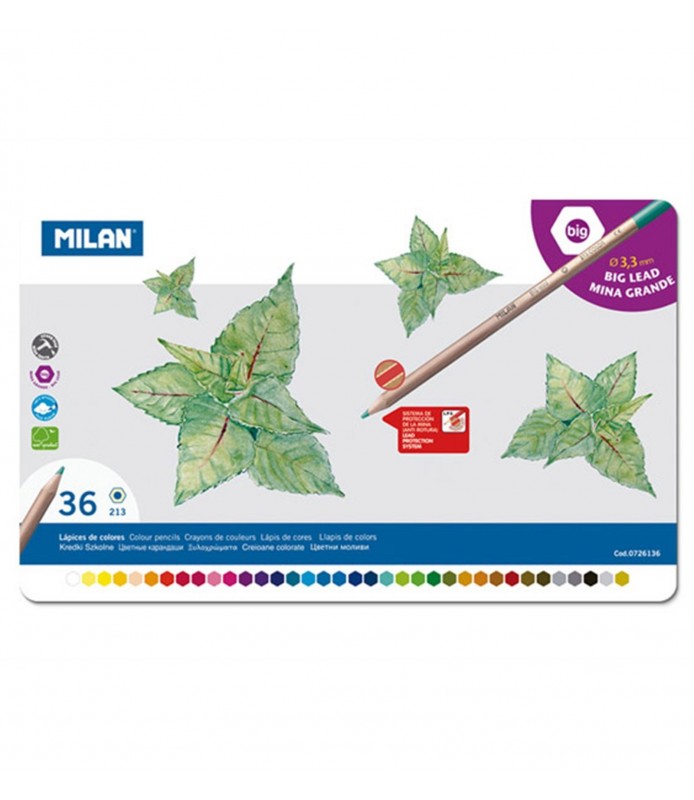 Caja de Metal 24 lapices de Colores Milan-Estuches y Sets de Policromos-Batallon Manualidades