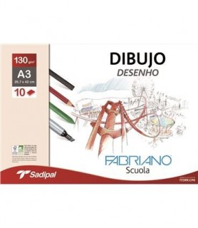 Bloc Dibujo A3 - 10 Hojas 130g Fabriano-Raíz-Batallon Manualidades