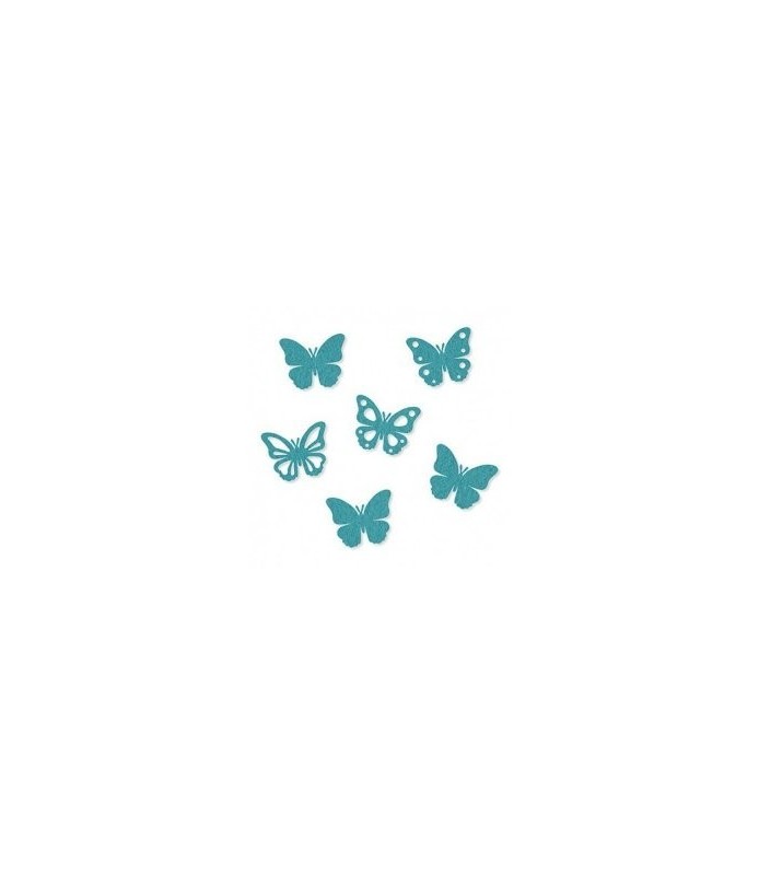 Sobre con 6 Mariposas Troqueladas de Fieltro Azul
