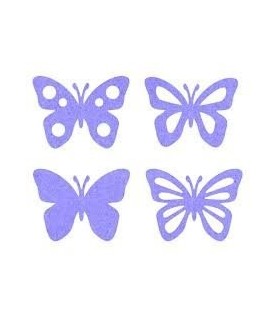 Bolsa con 8 Mariposas Variadas de Fieltro Lila