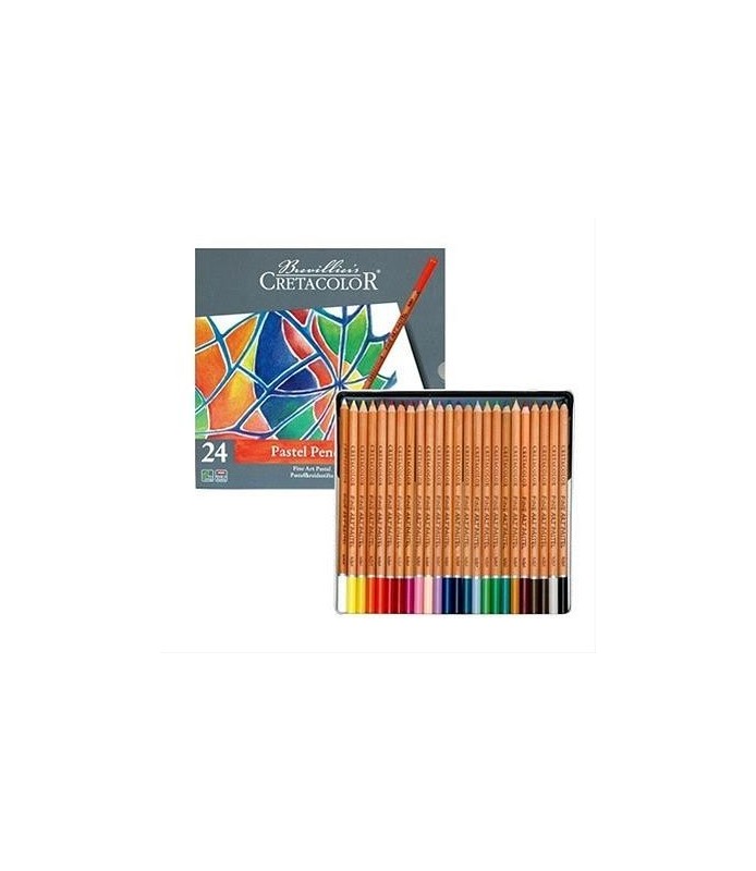 Caja de Metal con 24 Lapices Pastel  Cretacolor-Estuches y Sets de Policromos-Batallon Manualidades