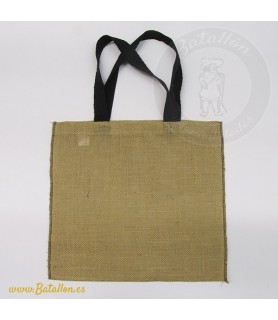 Bolsa de Arpillera con Asas Negras de 34 x 38 cm