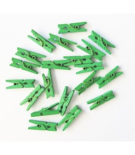 Pinzas de Madera 40 Piezas 30 mm Verde-Marcos y otras Formas-Batallon Manualidades