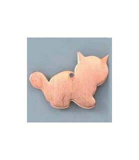 Figura de Cobre Gato Acostado 33 x 23 mm-Figuras Variadas-Batallon Manualidades