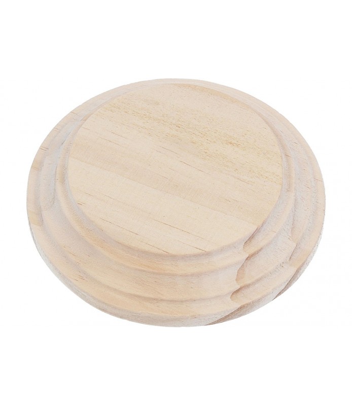 Peana de madera de Pino Redonda inf 8 cm- sup 6 cm