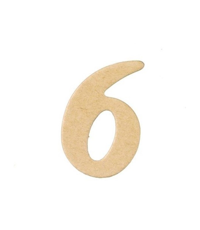 Numeros Maché Planos 4 cm 6-Numeros Maché Planos 4 cm-Batallon Manualidades