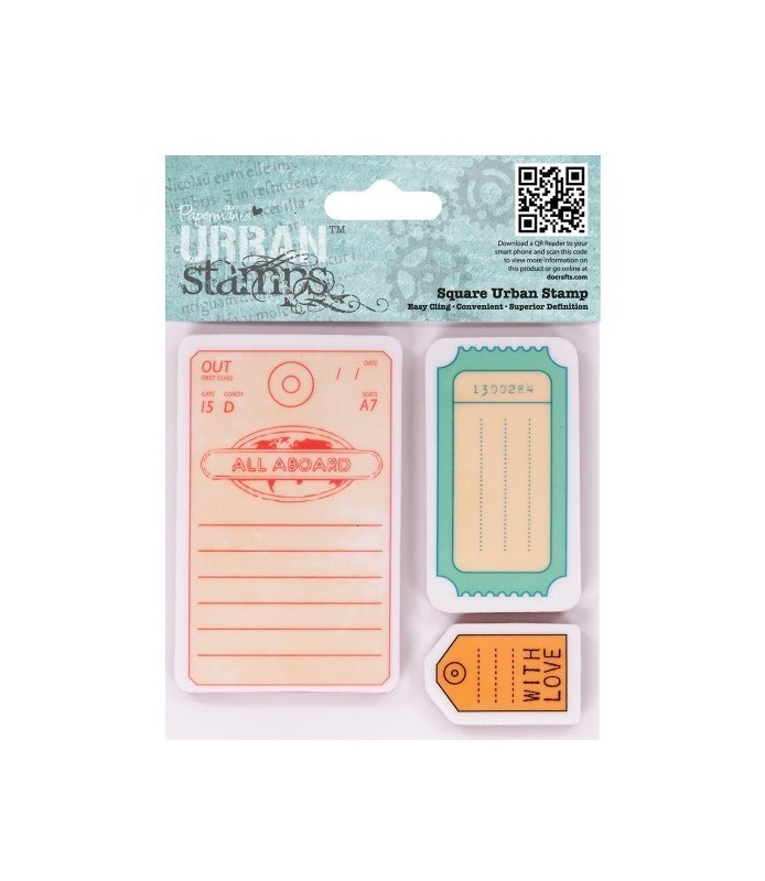 3 Sellos de Silicona Etiqueta  Urban Stamps-Sellos-Batallon Manualidades
